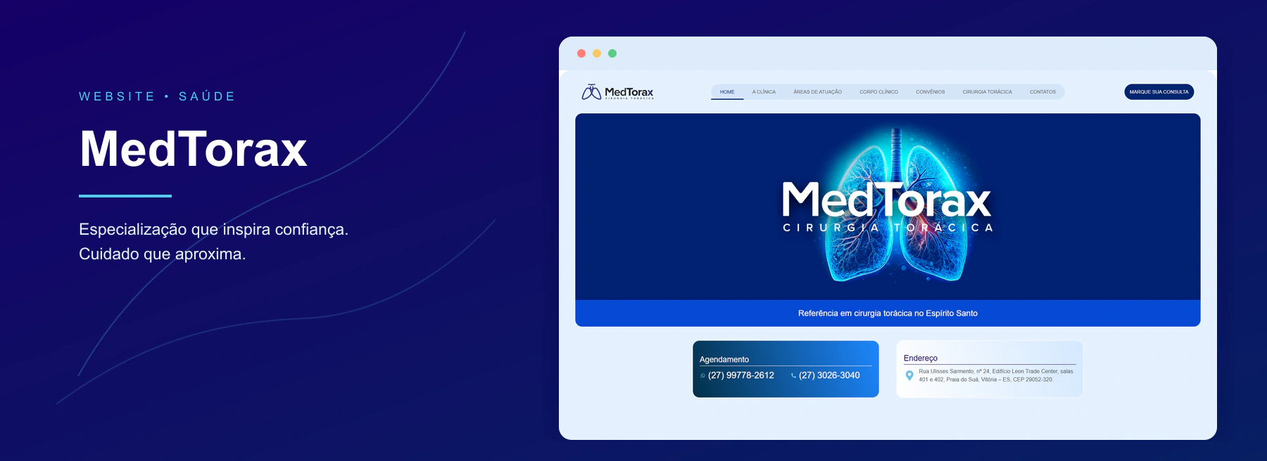 Uma presença digital construída para unir precisão médica, tecnologia e acolhimento.